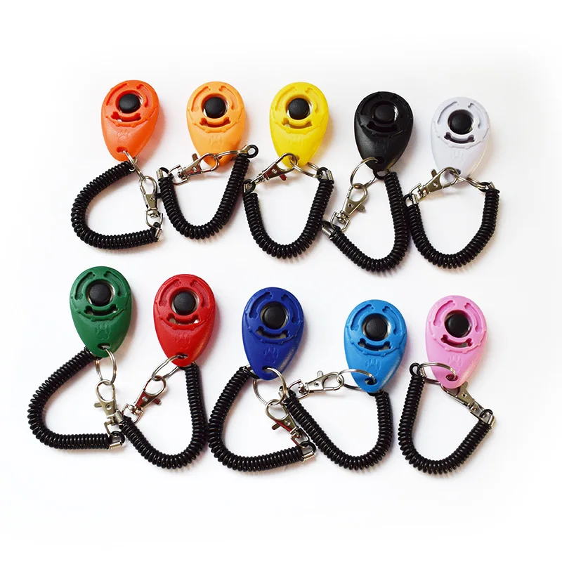 
Durable Pet Training Clicker Lightweight Dog Training Clicker with Wrist Strap 