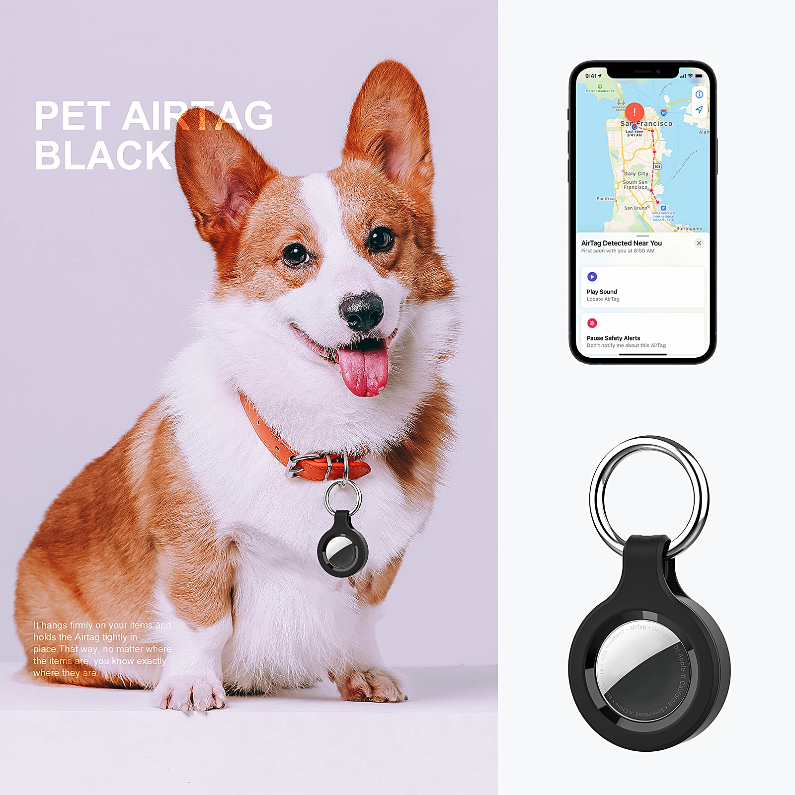 New Arrival Protective Anti-lost Tracker Locator Keychain Plastic TPU Silicone Waterproof Airtag Case for Airtags