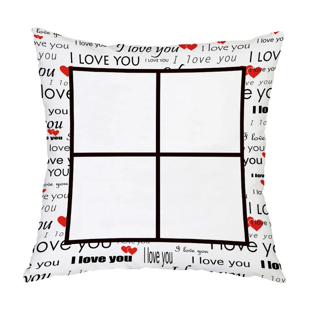 Valentine sublimation pillow case custom photo heart blank pillow cases