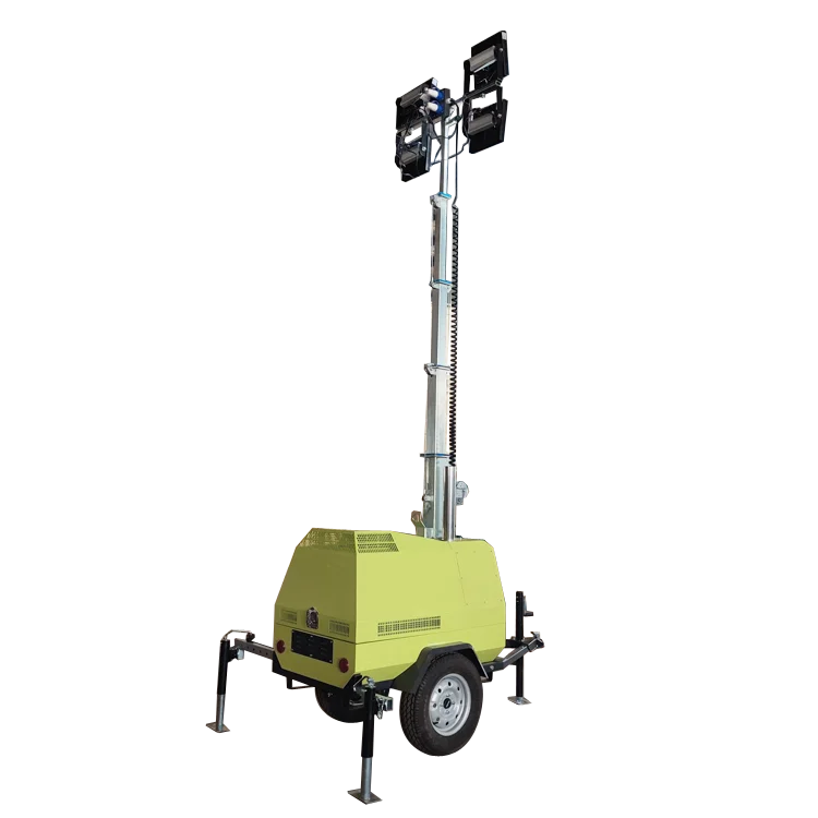 5m 7m 9m light tower portable equipped with diesel tower light 4*400W LED or 4*1000W metal halide lamp