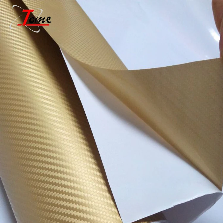 3D carbon fiber vinyl wrap, bubble free self adhesive carbon fiber, auto carbon paper