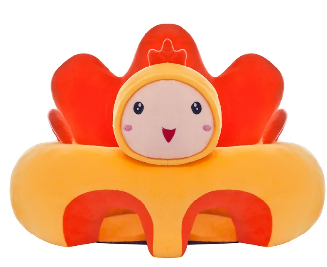 colorful custom made plush baby feed sofa with pig toy stuffed baby gift learn seat support child sofa baby sitting chair sofa