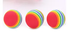 Red Rainbow Cat Toy Balls Soft EVA Foam Toys Small Dogs Puppies Toy Balls Chase Quiet Play Sponge Ball