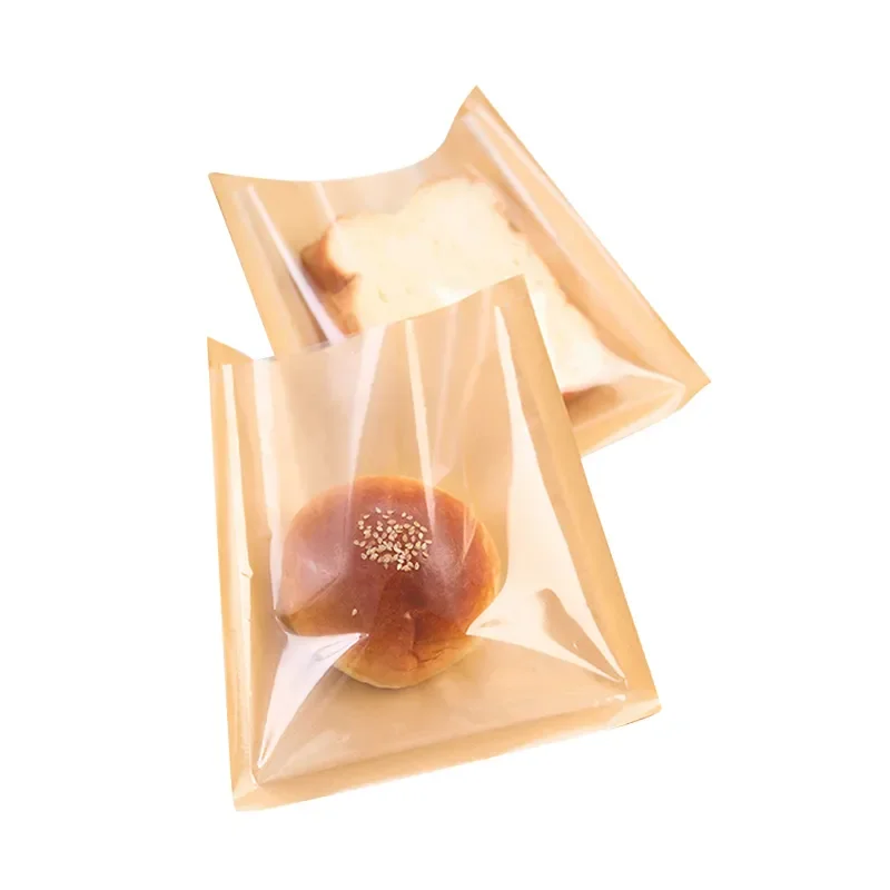 Bread packaging bag toast sandwich paper bag baking oil-proof donut horns disposable food machine sealing bag