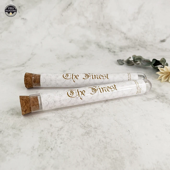 Wholesale custom round bottom tube with cork or plastic cap vanilla pods tube