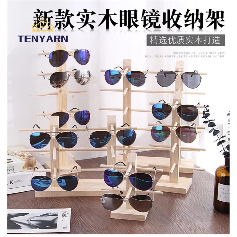 Деревянный стеллаж для очков Tenyarn, бамбуковый стеллаж для солнечных очков, розничная продажа