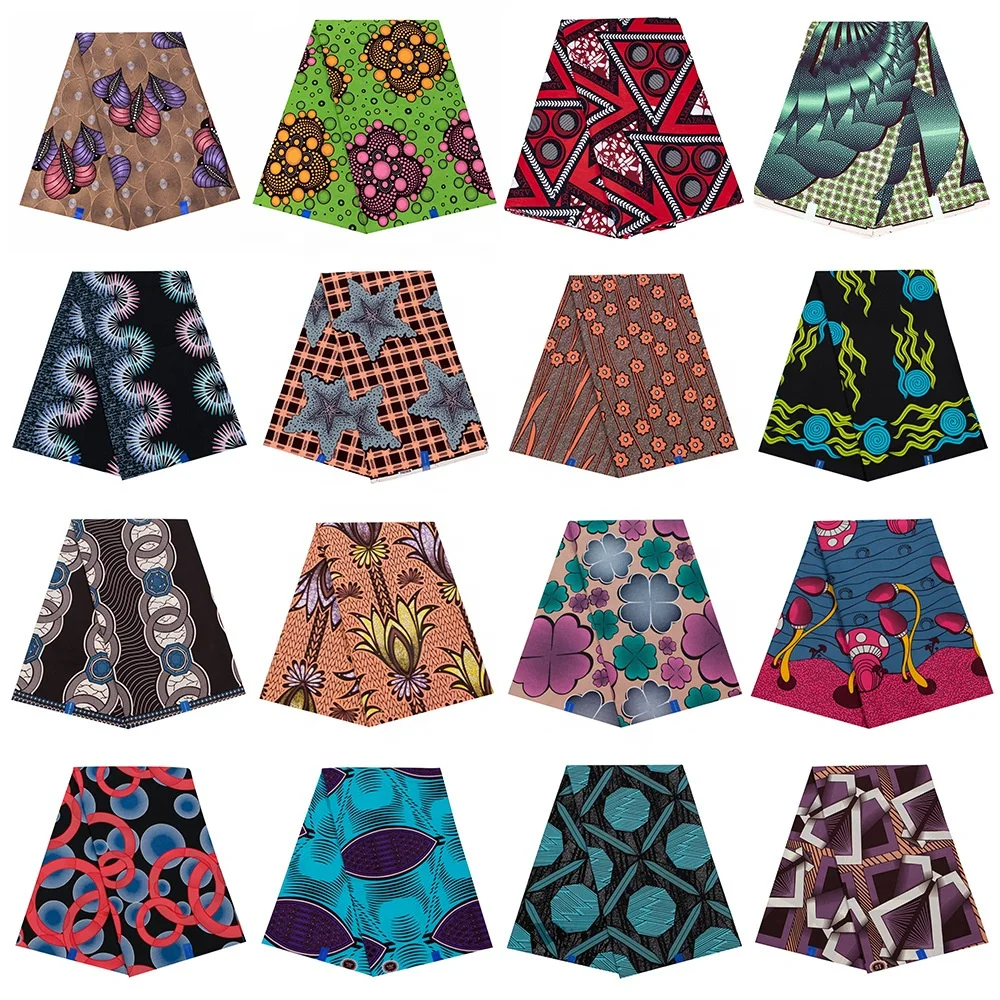 Custom High Quality wax fabric weifang ghana wax print fabric wax dyed fabric BATIK