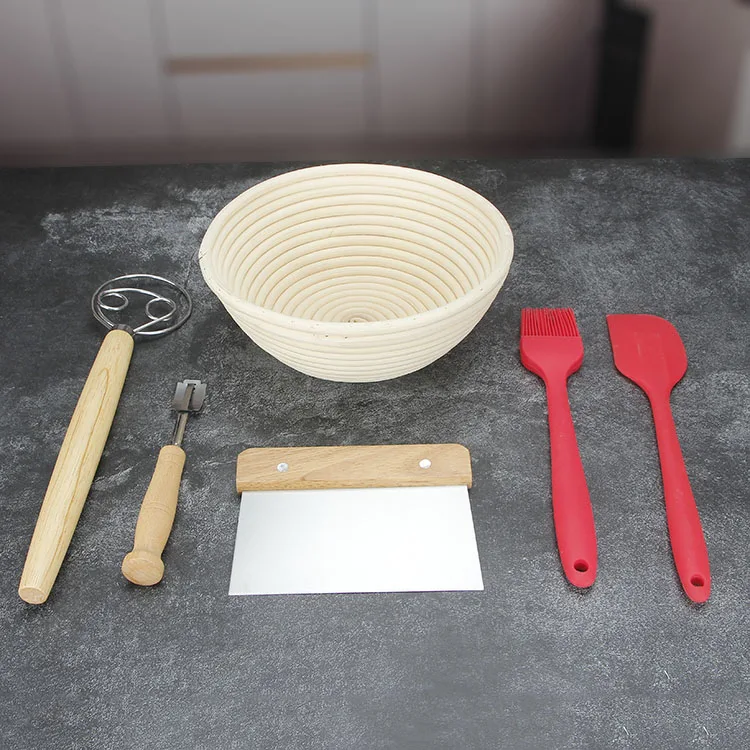 Bread Proofing Basket Set 10 Inch Oval 9 Inch Round Sourdough Supplies With Bread Lame Scraper Baking Tools