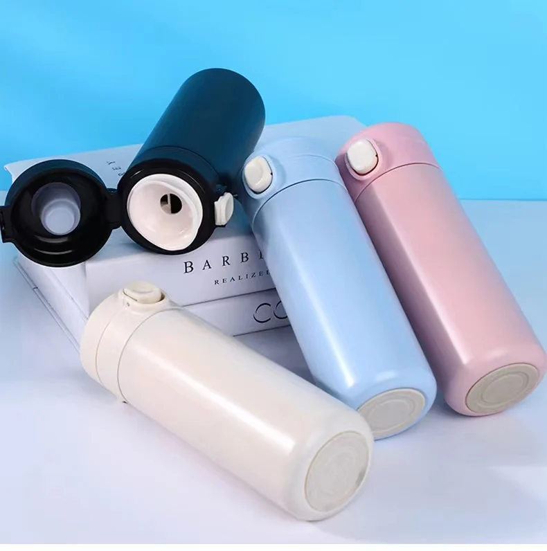 Bouncing lid vacuum flask 304 stainless steel pea cup student water cup custom logo vacuum flask