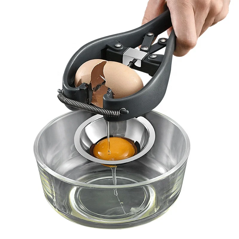 New Arrival Family Use Kitchen Egg Cracker Stainless Steel Egg Opener Separator