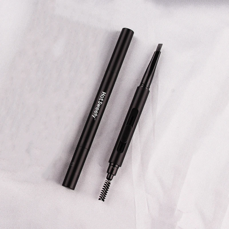 Your Own Brand Flat Head Push-pull Long-lasting Waterproof Brown Wild Eyebrow Enhancer With Brush Custom Eyebrow Pencil