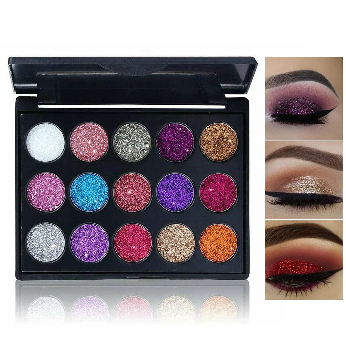 Organic Glitter Eyeshadow 15 Colors Matte Makeup Kit Shimmer Eye Shadow Powder Palette