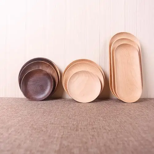 Bamboo Dinner Plate Board Wood Food Tray