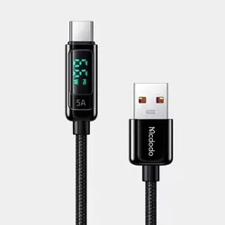 Кабель Mcdodo из цинкового сплава для передачи данных, цифровой дисплей, зарядное устройство для мобильного телефона, кабель типа C, быстрая зарядка для Iphone Android