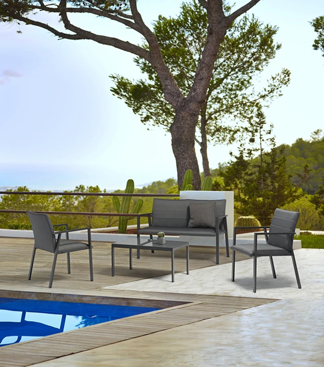 ULand с горячей продажей шаровые современные садового сарая патио садовый мебельный комплект алюминиевый уличный стол и стулья