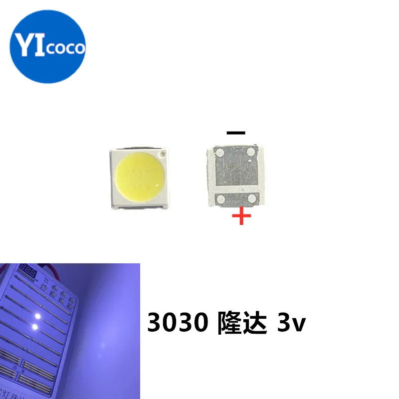 Для Lextar 1W3V 3030 высокая яркость холодный белый Светодиодный ЖК-Телевизор подсветка лампы 1K = 1000 шт.