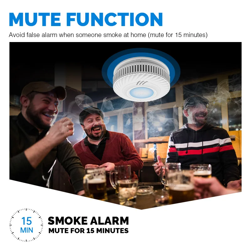 Standalone Photoelectric Smoke Alarm High Sensitive Security Independent Smoke Detector Fire Sensor