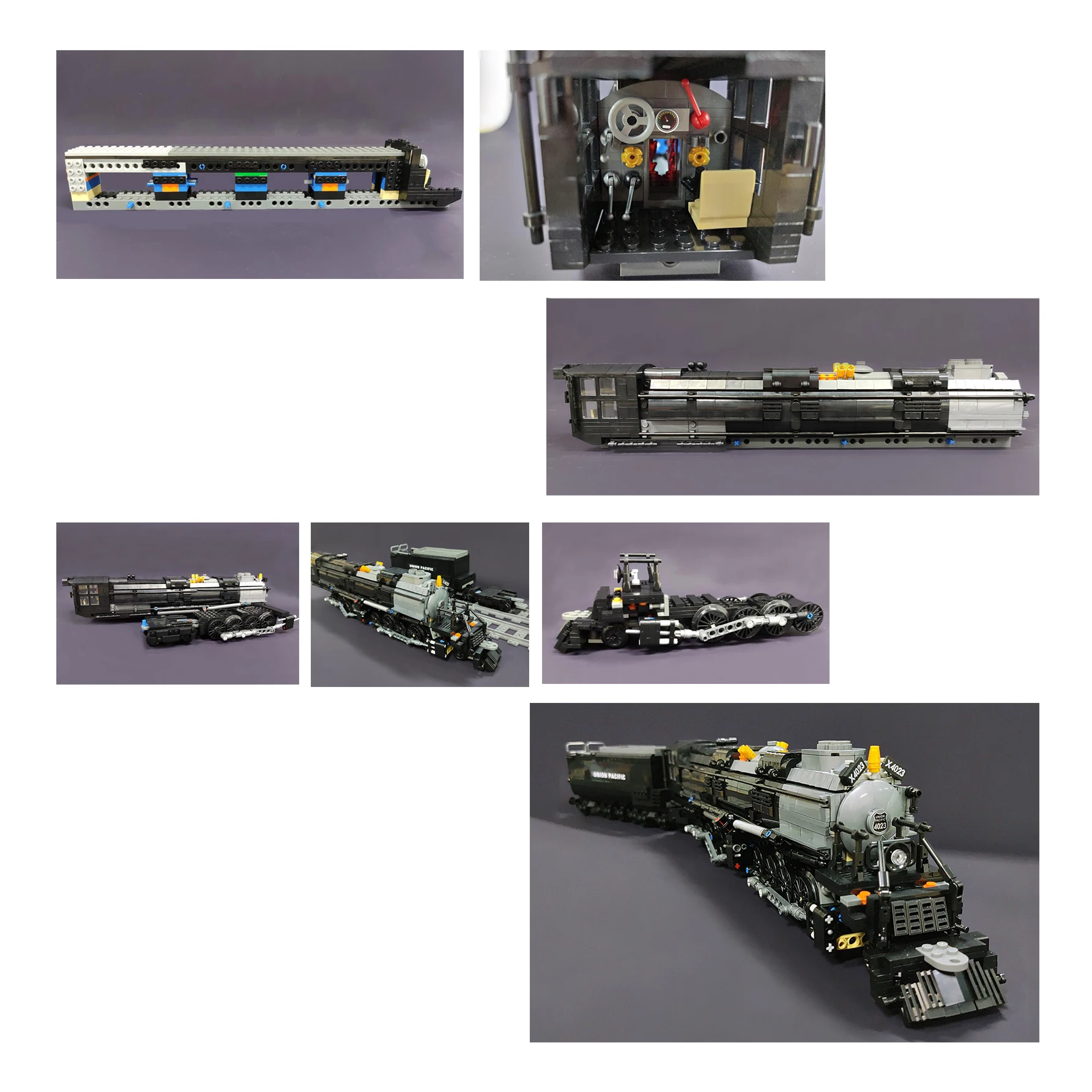 Big Guy 78CM Building Blocks Train 1608PCS Locomotive 19th Century Steam Railways Train Bricks Toys BIGBOY