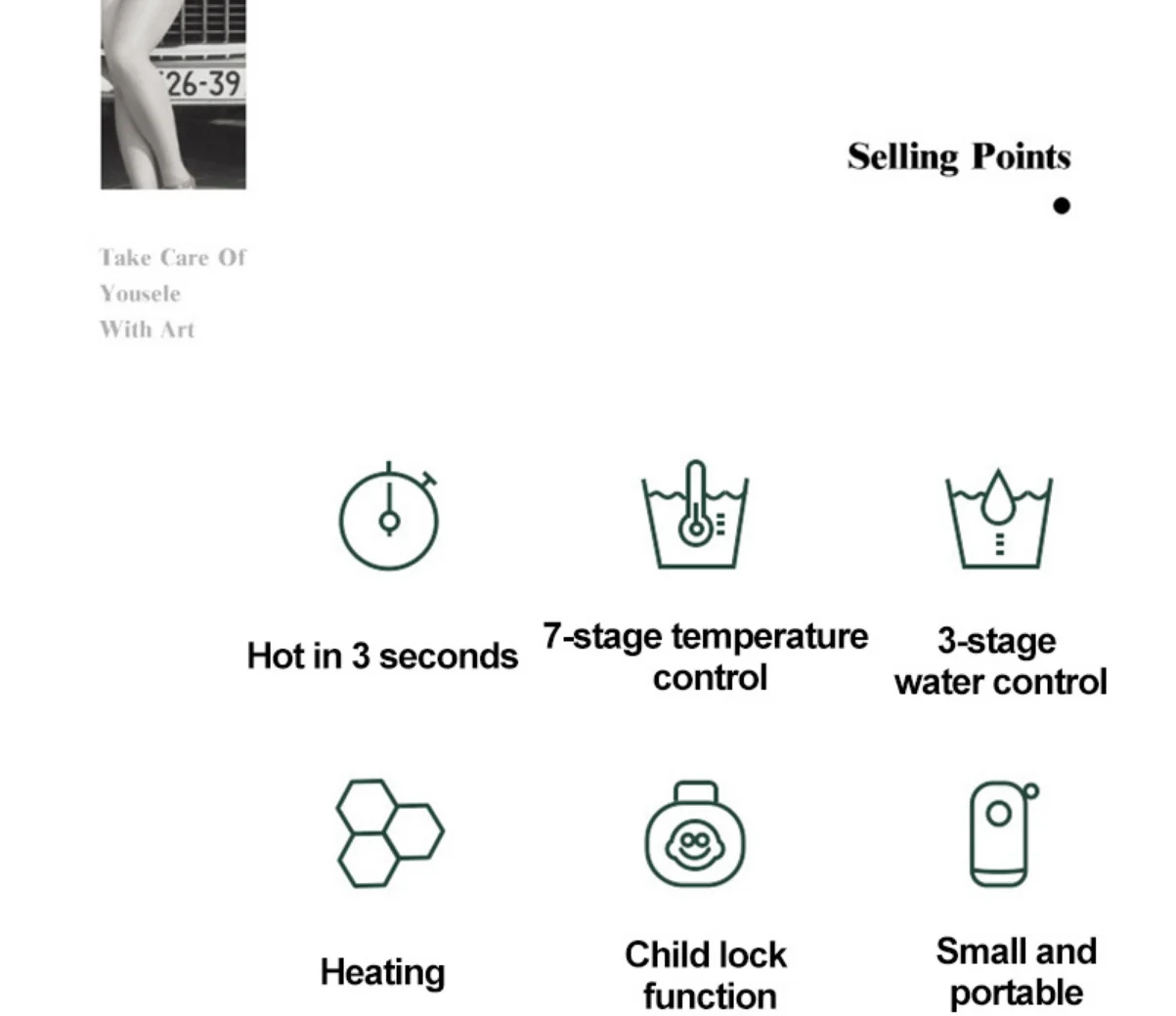 1600W Portable Mini Instant Hot Water Dispenser Home Desktop Retro Automatic Water Dispenser Outdoor Travel Pocket Water Heater