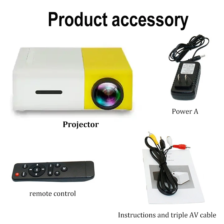 Mini Projector YG300 LED Supported 1080P Full HD Portable Beamer Audio USB Video Projector