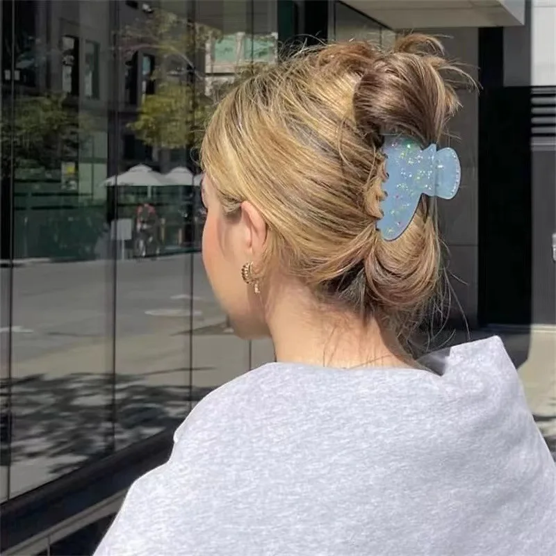 Custom Luxury Flower Acetate Diamond Alligator Hair Clips High Quality Hair Claws For Girls