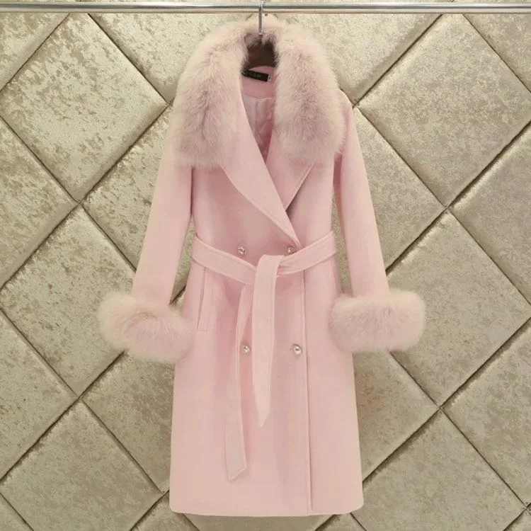 Winter woman woolen coat women wool coat collar ladies coat