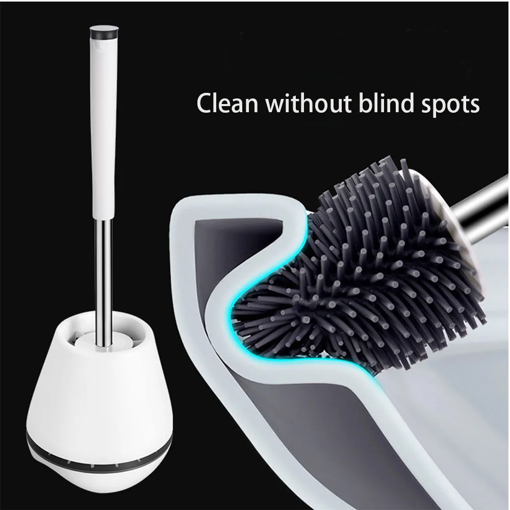 Household Modern Cleaning Tools Toilet Bowl Brush with High Quality Steel TPR Soft Bristle Bathroom Cleaning Tool Brush