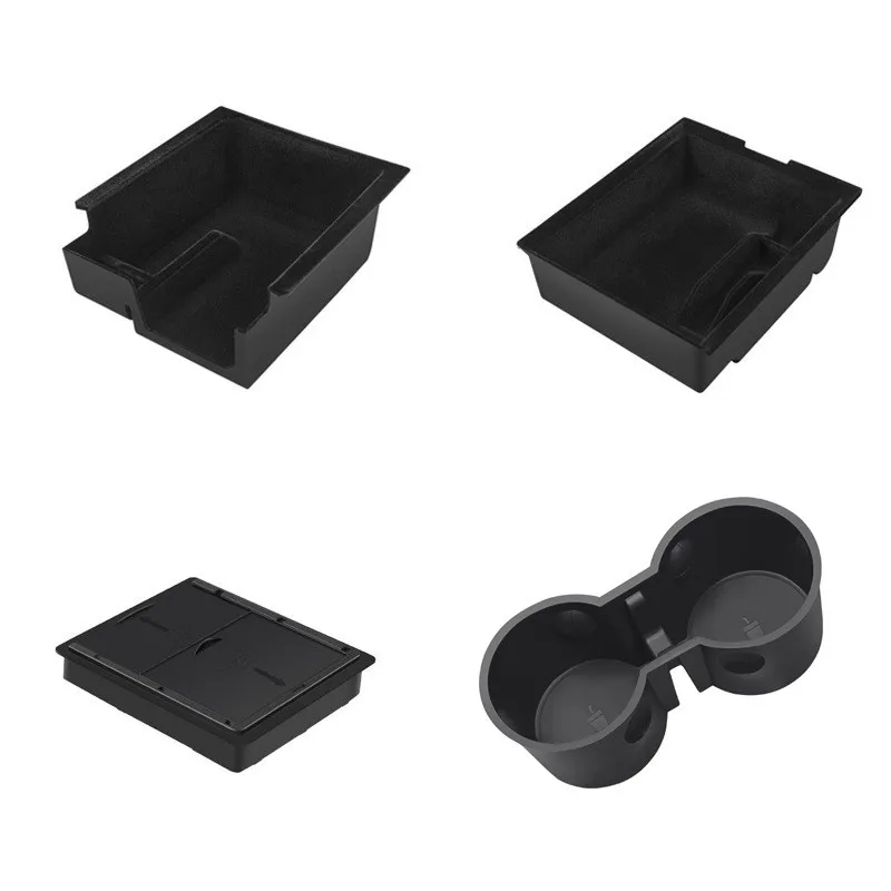 Factory-Price Flocking Center Console Organizer Tray Armrest Storage Box New Condition for Tesla Model 3 Y Interior Accessories
