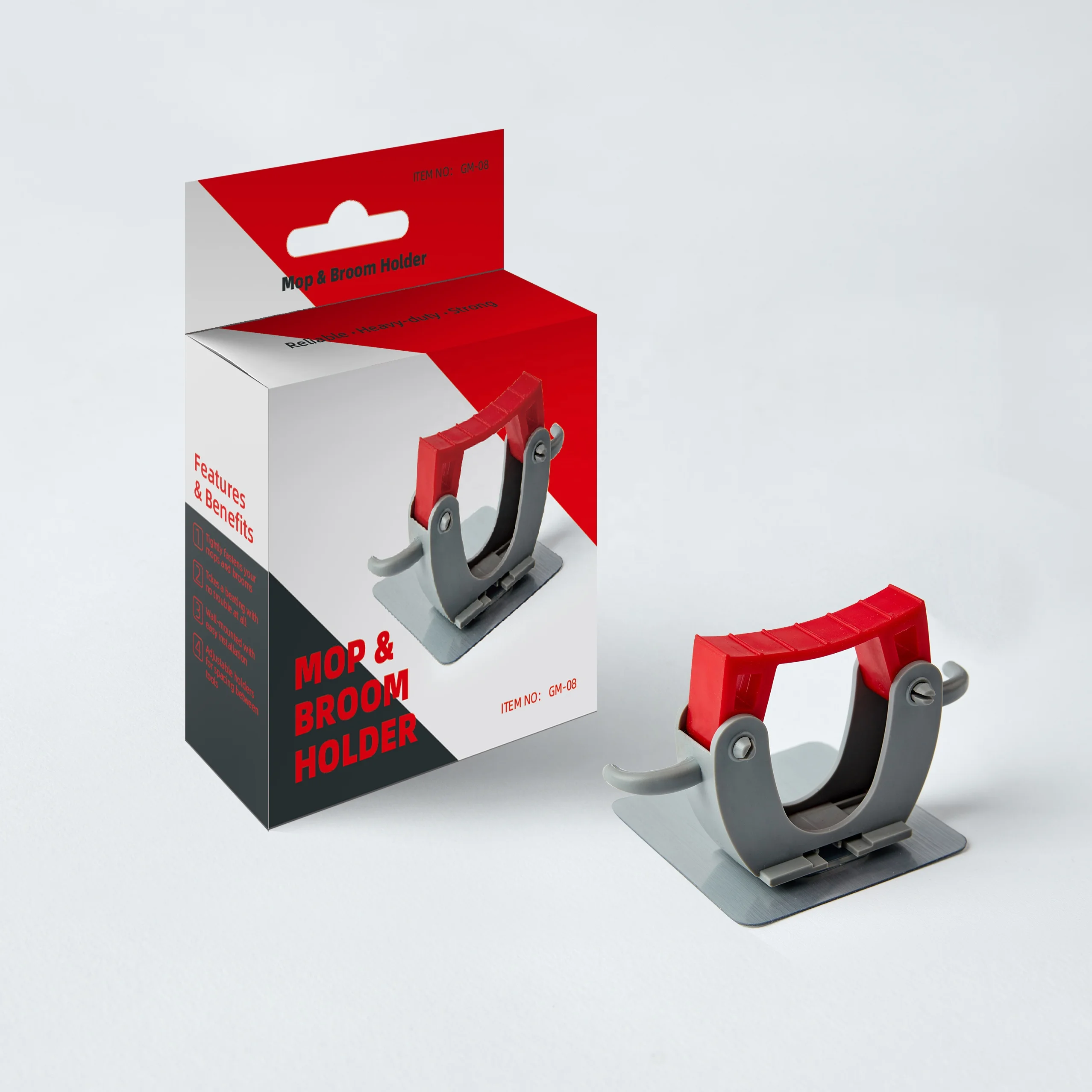 Hot Sell Self-adhesive Single Holder Wall Mount Mop And Broom Holder