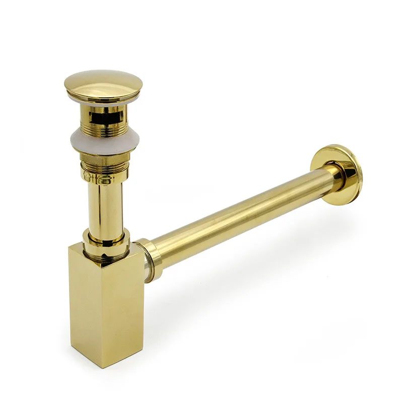 Square water trap basin pop-up drain with anti-odour and air barrier down pipe wall drain black