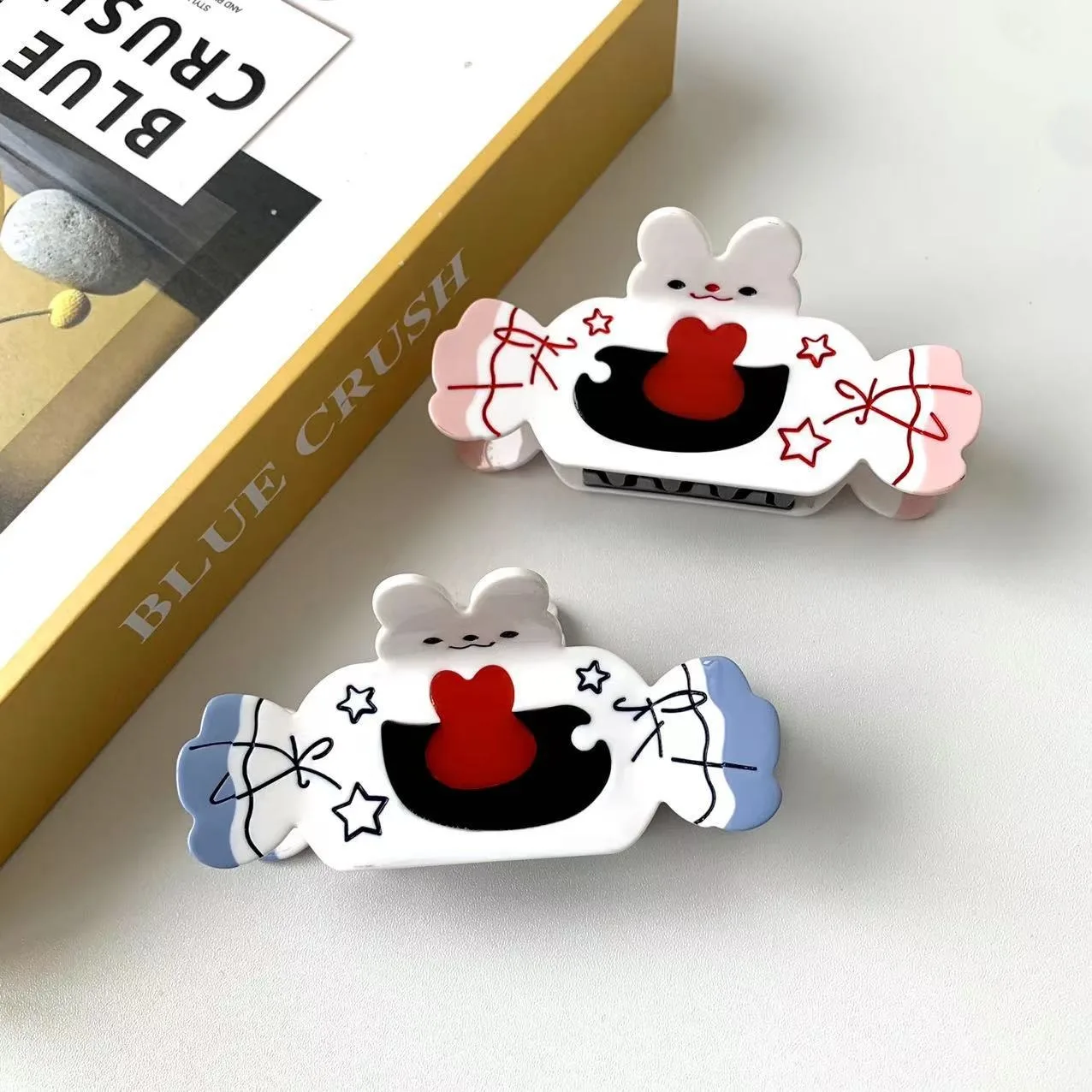 Acetic Acid Head Wear Hair Clasp Shark Clasp Girl Cute Hair Big White Rabbit Milk Sugar Clasp