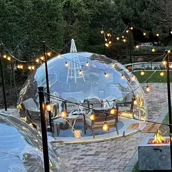 Outdoor Hotel transparent Dome House Geodesic Dome Tent With PVC Roof Cover for sale