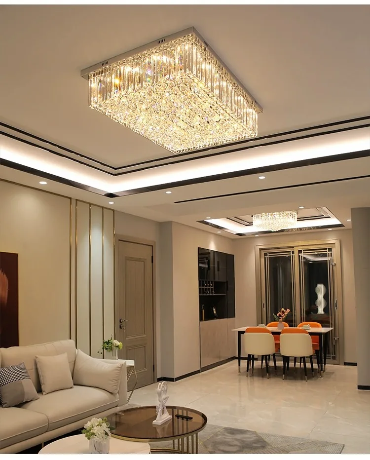 Iwork Light Luxury Crystal Ceiling Lamp Eye Protection Master Bedroom Lamp Living Room Lamp Hall High-End Lighting Fixture