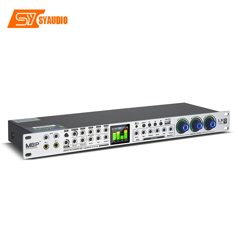LX9 Color screen design Blue-tooth playback analog preamplifier effector, suitable for ktv home use