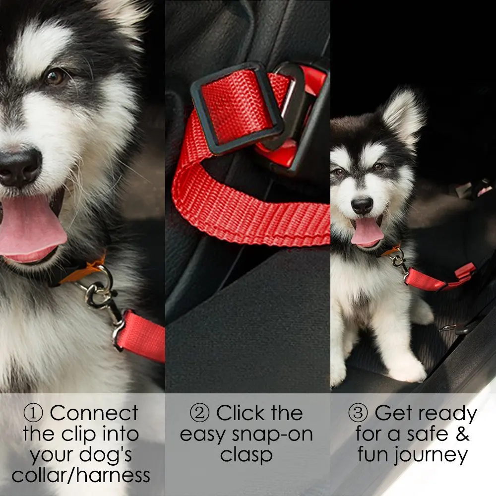Premium Wholesale Luxurious Pet Car Safety Belt: Adjustable, Durable, Metal Buckle, with Safety Leash for Travel