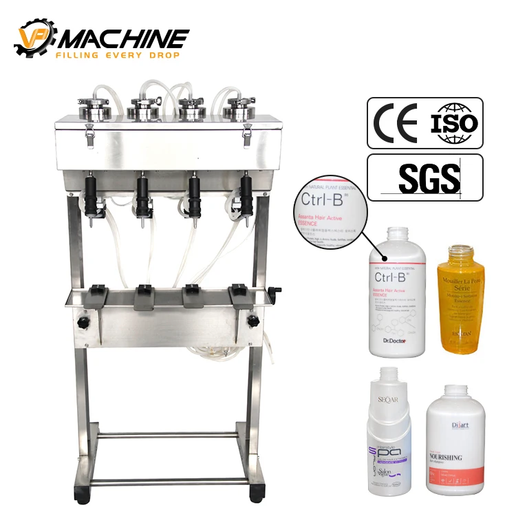 Factory product linear 4 heads essential perfume oil filling in small bottle filling machine
