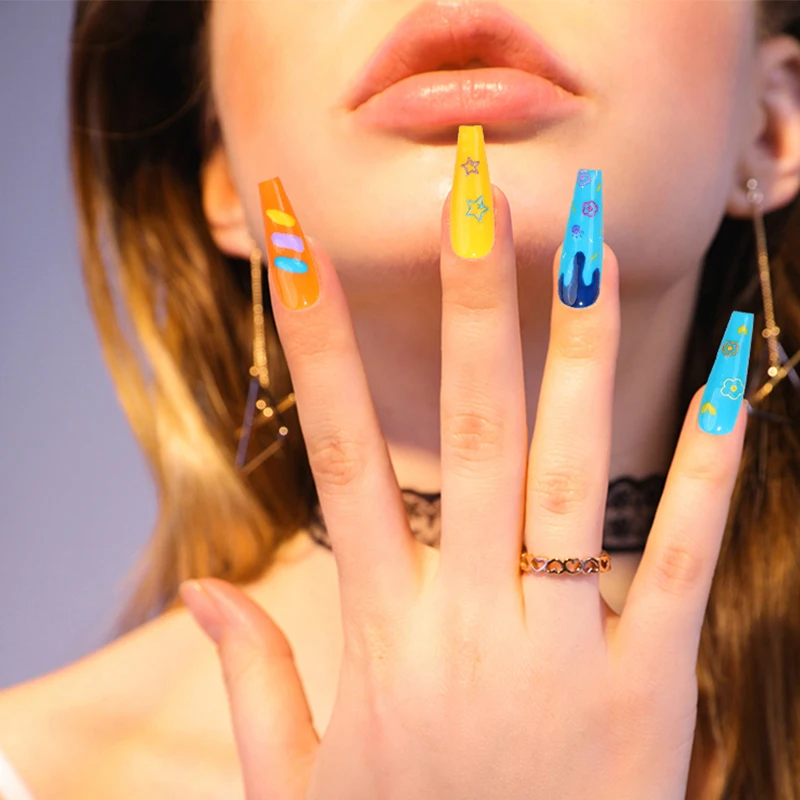 2023 Easy to Operate Simple cute animals Waterproof High quality nail art embossed applique for teens girls