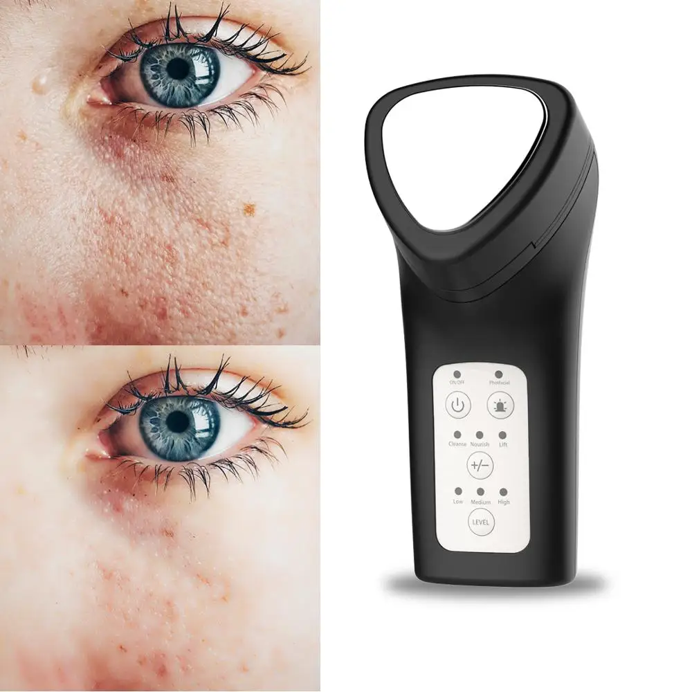 J-style 4 in 1 Photon Therapy LED Facial Skin Lifting Microcurrent Vibration Face Massager Tighten Rechargeable Beauty Device