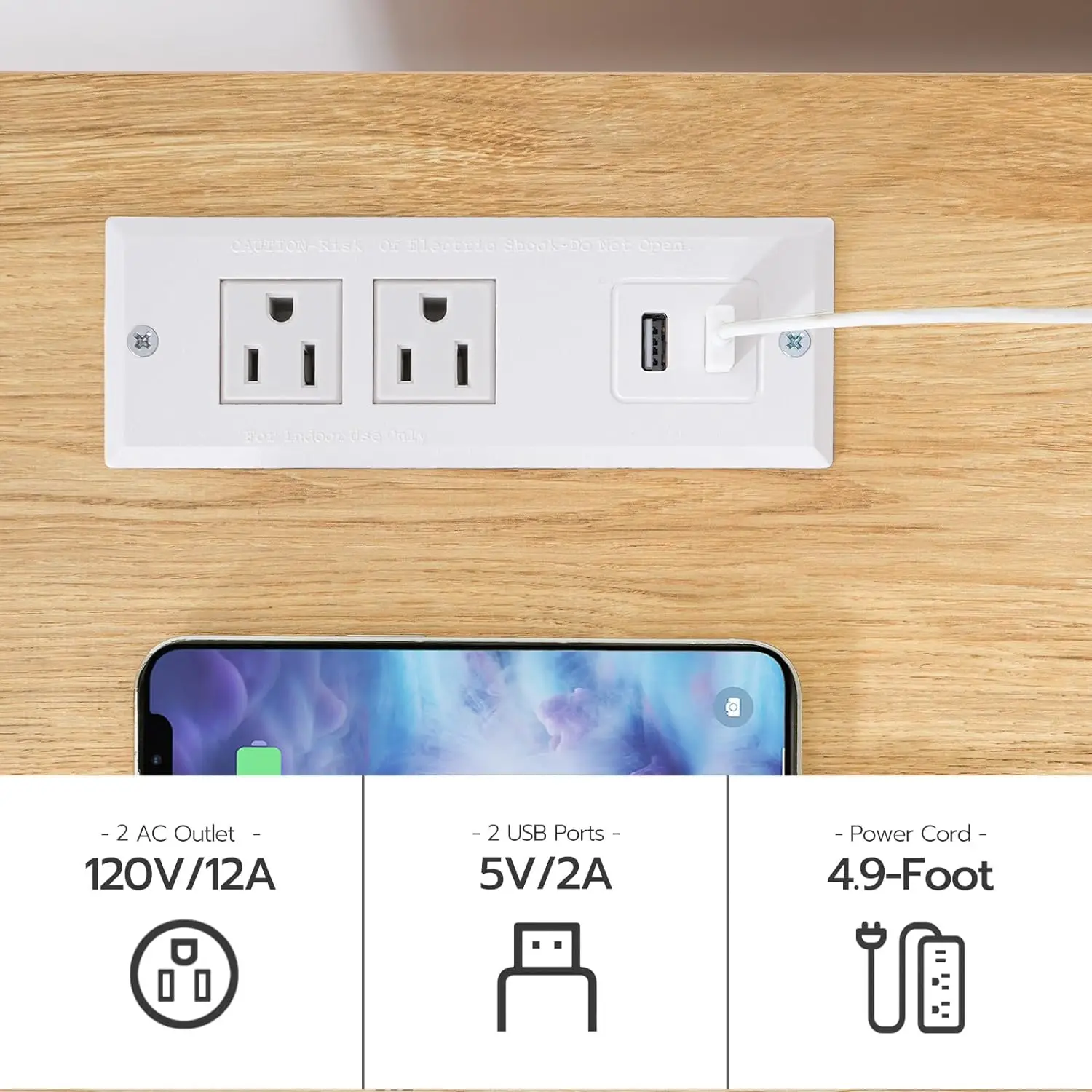 Sideboard Buffet Cabinet with Storage, Power Outlet, Kitchen Cupboard Adjustable Shelves for Living Room,