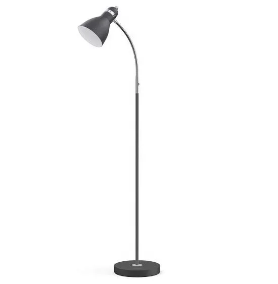 2020 Hot Sale Adjustable Goose Neck Standing Lamp With Heavy Metal Based Bedside Reading Floor  Lamp-Black