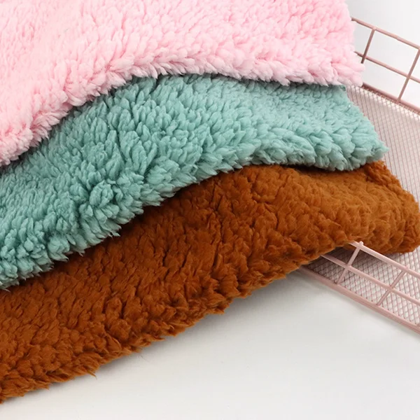 Shaoxing Textile 100 Polyester Cotton Sherpa Fleece Recycled Short Pile Shu Velveteen Brush Fabric