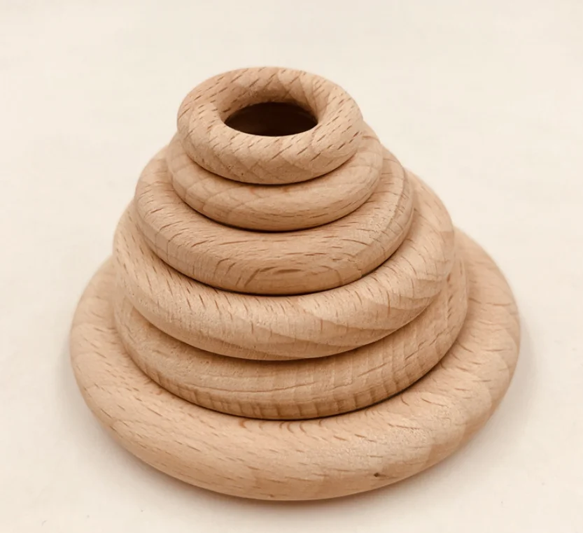 
Wholesales High Quality Beech Wooden Circle Ring Baby Teething Ring Unfinished Smooth For DIY  (62324393523)