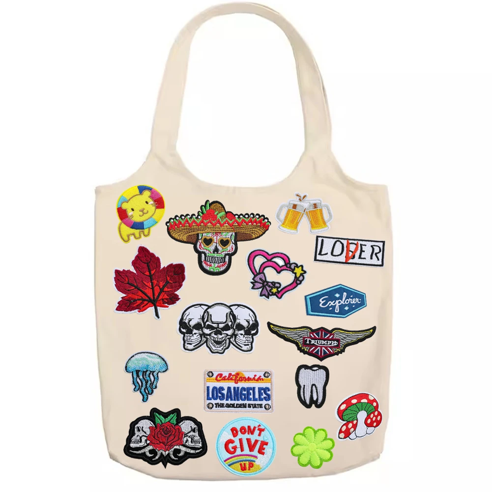 Personality rock punk style skull embroidery cloth attached clothing accessories DIY clothing pants all match decoration