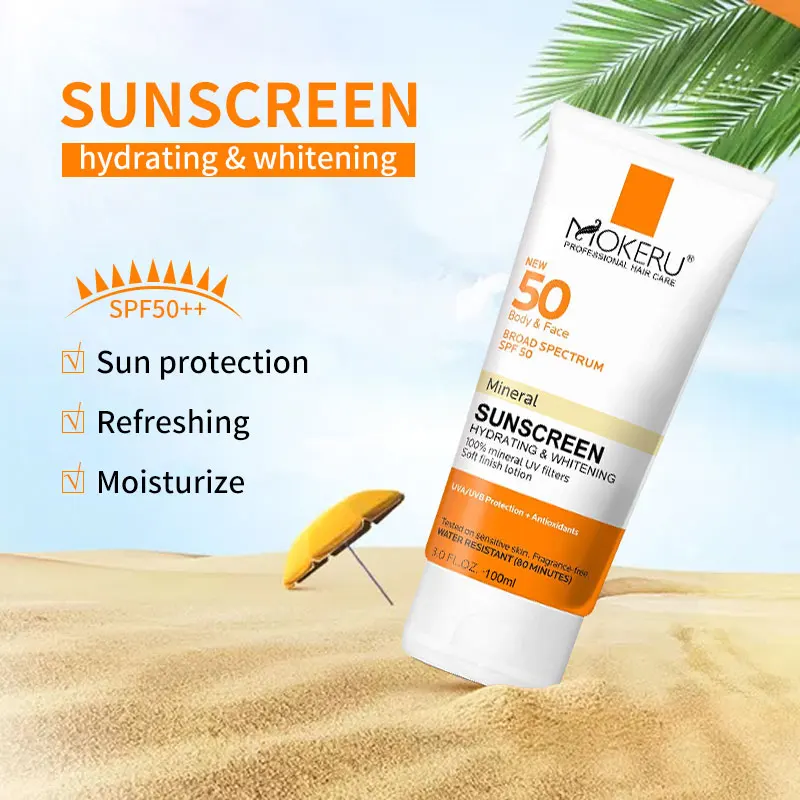 Private Label Long Lasting Sunscreen Oil Control SPF50 Sun Block Cream Sun Protection Sunscreen Lotion