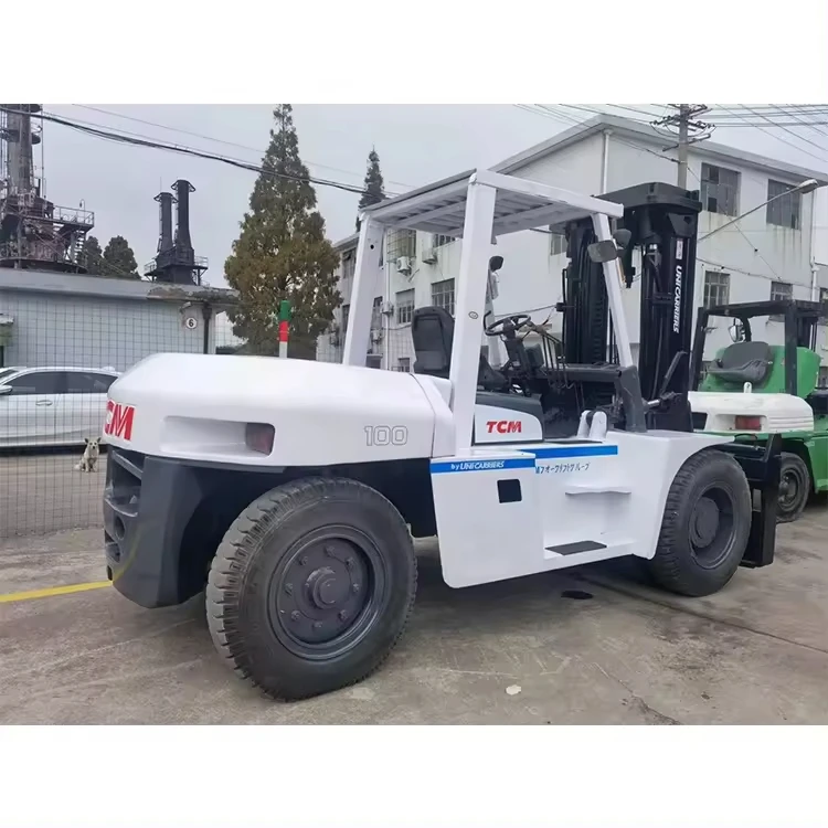 Used Tcm forklift 10 Ton diesel forklift for sale,6m high mast 10 ton TCM FD100 10T cheap price sale