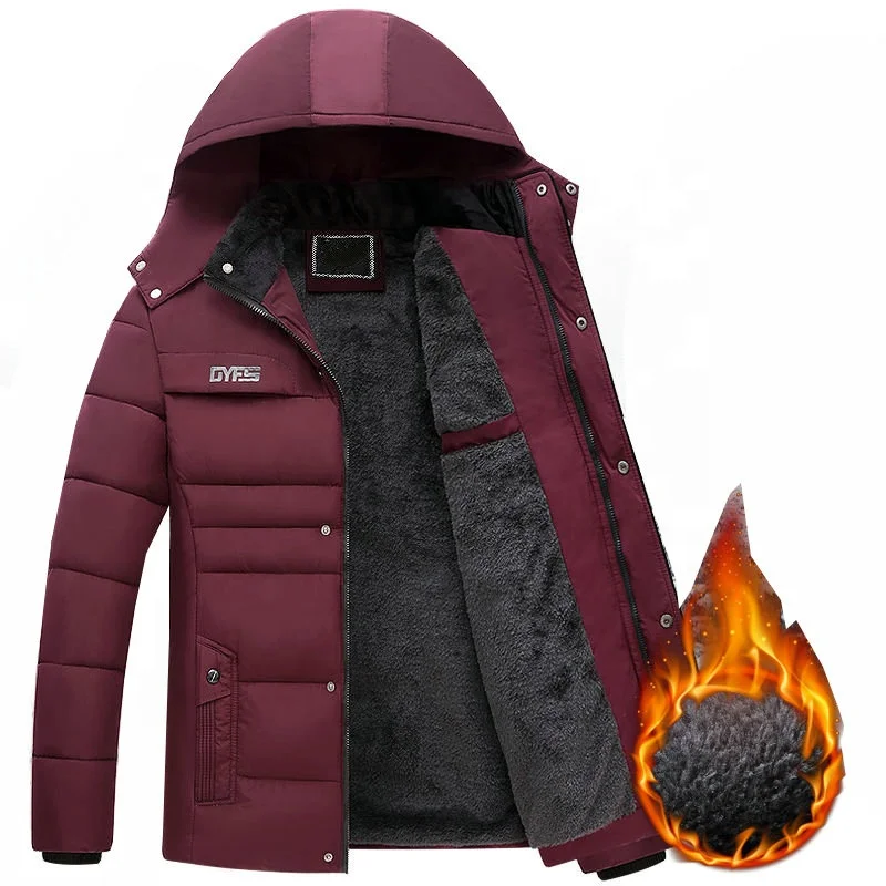Thick Warm Winter Parka Men Fleece Hooded Men Winter Jacket Coat Cargo Jackets Mens Overcoat Streetwear Dropshipping