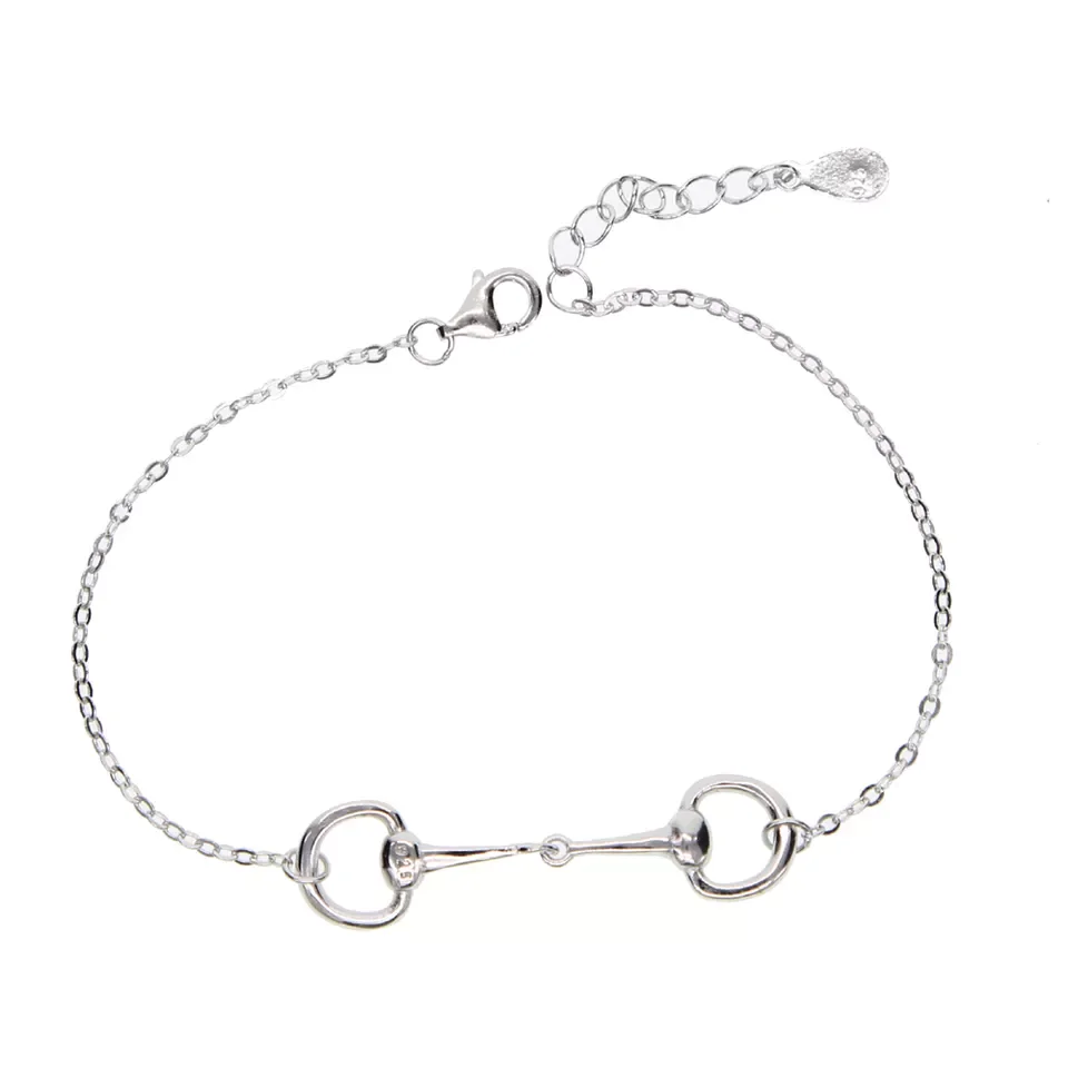 Real 100% 925 Sterling Silver Horse Lover Jewelry Three Colors Snaffle Bit Pendant Silver Women Bracelet New Charm Bracelet