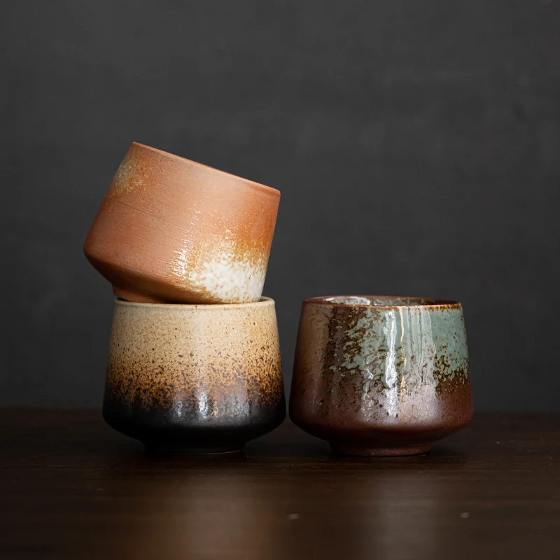 Chinese Style Personality Stoneware Reactive Glaze Retro Master Teacup Concentrated Coffee chinese Tea Cup Tumbler