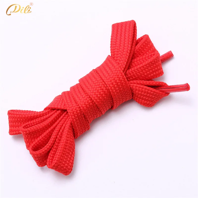 Wholesale Colorful 10mm Width Flat Polyester Shoe laces Custom Logo Design Shoestring 120cm cheap shoelaces