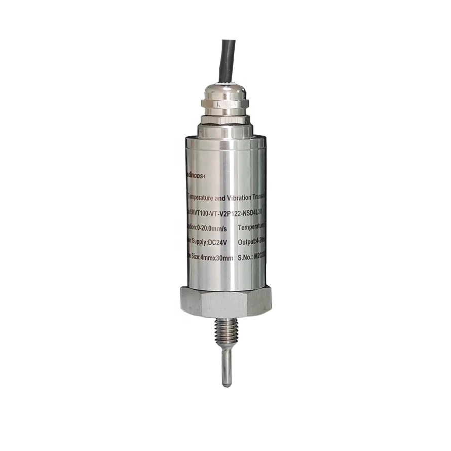 MVT100-VT:  0-100degc Isolated Advanced 2 WIRE 4-20ma High Temperature Vibration Velocity Transmitter for Pump, Motor System